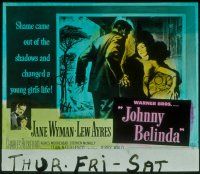 2r143 JOHNNY BELINDA glass slide '48 shame came out of the shadows & changed Jane Wyman's life!