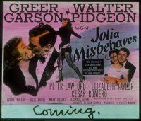2r144 JULIA MISBEHAVES glass slide '48 Greer Garson, Walter Pidgeon, Peter Lawford, Elizabeth Taylor