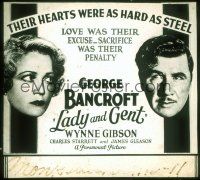 2r145 LADY & GENT glass slide '32 love was Bancroft & Gibson's excuse, sacrifice their penalty!