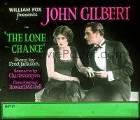 2r147 LONE CHANCE glass slide '24 close up of John Gilbert & mysterious Evelyn Brent!