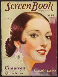 2r067 SCREEN BOOK magazine April 1931 wonderful art of beautiful Lupe Velez by Soare!