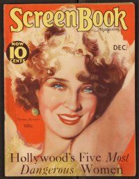 2r073 SCREEN BOOK magazine December 1931 incredible art of sexy Norma Shearer by Martha Sawyer!