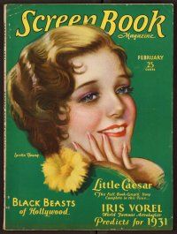 2r065 SCREEN BOOK magazine February 1931 best art of beautiful Loretta Young by Recoder!