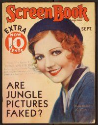 2r071 SCREEN BOOK magazine September 1931 art of pretty Nancy Carroll by Edwin Bower Hesser!