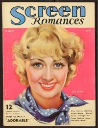 2r080 SCREEN ROMANCES magazine July 1933 art of Joan Blondell in Gold Diggers of 1933!