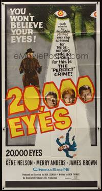 2s305 20,000 EYES 3sh '61 they could not see the perfect crime, cool art!