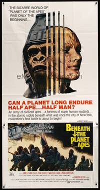 2s329 BENEATH THE PLANET OF THE APES 3sh '70 sci-fi sequel, what lies beneath may be the end!