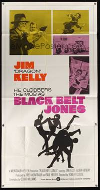 2s335 BLACK BELT JONES int'l 3sh '74 Jim Dragon Kelly, Scatman Crothers, cool kung fu silhouette art