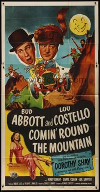 2s361 COMIN' ROUND THE MOUNTAIN 3sh '51 wacky hillbillies Bud Abbott & Lou Costello, Dorothy Shay!