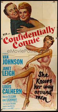2s362 CONFIDENTIALLY CONNIE 3sh '53 great full-length art of sexy Janet Leigh + c/u w/Van Johnson!