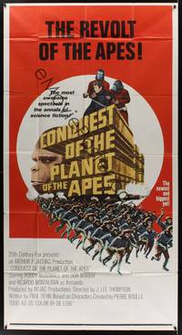 2s363 CONQUEST OF THE PLANET OF THE APES int'l 3sh '72 Roddy McDowall, the revolt of the apes!