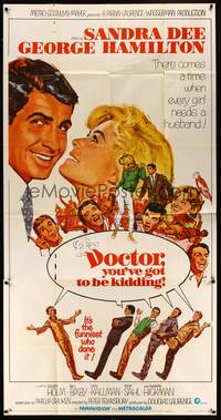 2s378 DOCTOR YOU'VE GOT TO BE KIDDING 3sh '67 art of Sandra Dee & George Hamilton by Mitchell Hooks