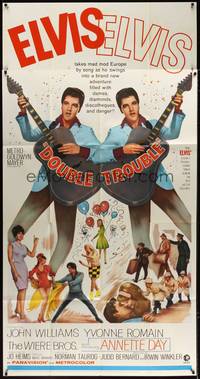 2s380 DOUBLE TROUBLE 3sh '67 cool mirror image of rockin' Elvis Presley playing guitar!
