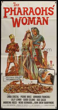 2s529 PHARAOH'S WOMAN 3sh '61 La donna dei faraoni, romantic art of top stars by Ciriello!