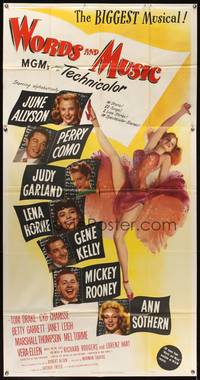 2s655 WORDS & MUSIC 3sh '49 Judy Garland, Lena Horne & musical all-stars, bio of Rodgers & Hart!