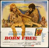 2s200 BORN FREE 6sh '66 great image of Virginia McKenna & Bill Travers with Elsa the lioness!