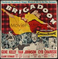 2s201 BRIGADOON 6sh '54 great romantic close up art of Gene Kelly & Cyd Charisse dancing!