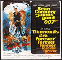 2s209 DIAMONDS ARE FOREVER int'l 6sh '71 art of Sean Connery as James Bond by Robert McGinnis!