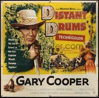 2s210 DISTANT DRUMS 6sh '51 different c/u of Gary Cooper with knife in the Florida Everglades!