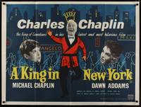 2s043 KING IN NEW YORK British quad '57 Charlie Chaplin, Dawn Addams, Michael Chaplin!