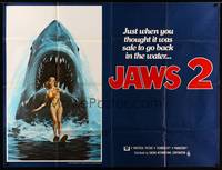 2s016 JAWS 2 subway poster '78 just when you thought it was safe to go back in the water!