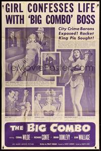 2t405 BIG COMBO 40x60 '55 Cornel Wilde & sexy Jean Wallace, classic film noir, different images!