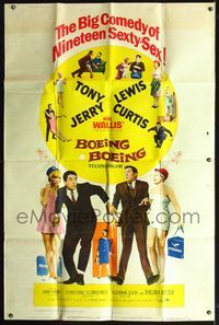 2t406 BOEING BOEING style Y 40x60 '65 Tony Curtis & Jerry Lewis's big comedy of nineteen sexty-sex!