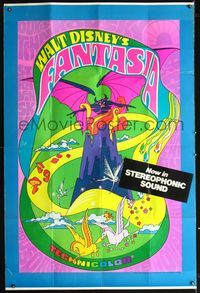 2t418 FANTASIA 40x60 R70 cool psychedelic artwork, Disney musical cartoon classic!