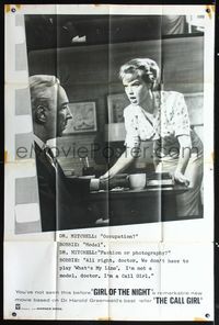 2t423 GIRL OF THE NIGHT 40x60 '60 completely different image of prostitute Anne Francis!