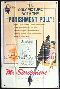 2t435 MR. SARDONICUS 40x60 '61 William Castle, the only picture with the punishment poll!