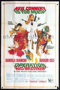 2t436 OPERATION KID BROTHER 40x60 '67 little brother Neil Connery in James Bond copy!