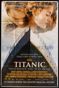 2t061 TITANIC DS English 47x71 '97 Leonardo DiCaprio, Kate Winslet, directed by James Cameron!