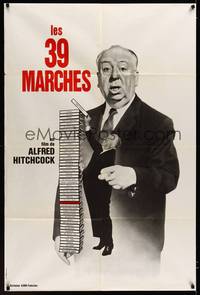 2t030 39 STEPS French 31x47 R70s great huge image of Alfred Hitchcock stacking his own movies!