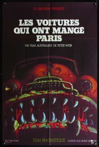 2t032 CARS THAT ATE PARIS French 30.75x46.5 '74 early Peter Weir, wild art of killer automobile!