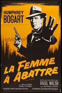 2t036 ENFORCER French 31x47 R81 different art of Humphrey Bogart with gun in hand by Xarrie!