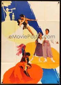 2t053 LILEIA Russian 32x46 '59 great colorful art of pairs of dancers by Zelensky!