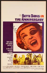 2t079 ANNIVERSARY WC '67 Bette Davis with funky eyepatch in another portrait in evil!