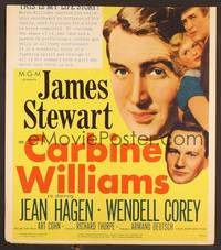 2t113 CARBINE WILLIAMS WC '52 great portrait art of James Stewart, Jean Hagen, Wendell Corey