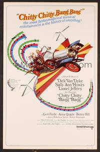 2t119 CHITTY CHITTY BANG BANG WC '69 Dick Van Dyke, Sally Ann Howes, artwork of wild flying car!