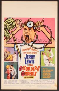 2t138 DISORDERLY ORDERLY WC '65 artwork of wackiest hospital nurse Jerry Lewis!