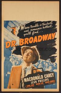 2t144 DR. BROADWAY WC '42 Macdonald Carey watches Jean Phillips on high ledge of building!