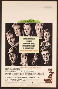 2t151 FALL OF THE ROMAN EMPIRE WC '64 Anthony Mann, Sophia Loren, different image of top cast!