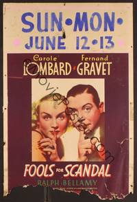 2t161 FOOLS FOR SCANDAL WC '38 great image of Carole Lombard & Fernand Gravet shushing!