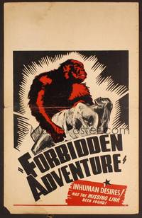 2t162 FORBIDDEN ADVENTURE IN ANGKOR WC R40s great art of gorilla holding topless native girl!