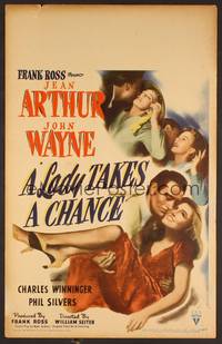 2t232 LADY TAKES A CHANCE WC '43 Jean Arthur moves west and falls in love with John Wayne!