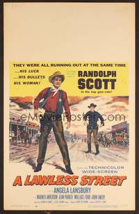 2t235 LAWLESS STREET WC '55 top gun Randolph Scott is running out of luck, bullets & his woman too!