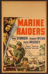 2t249 MARINE RAIDERS WC '44 artwork of Pat O'Brien & Robert Ryan with rifles & bayonets!