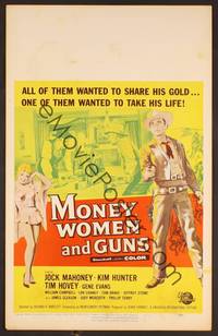 2t256 MONEY, WOMEN & GUNS WC '58 cowboy Jock Mahoney w/revolver, cool poker gambling image!