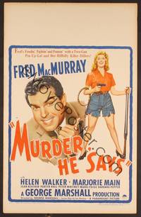 2t263 MURDER HE SAYS WC '45 classic Fred MacMurray hillbilly killer-diller, great art!