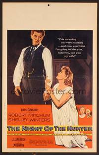 2t274 NIGHT OF THE HUNTER WC '55 Robert Mitchum, Shelley Winters, Charles Laughton classic noir!